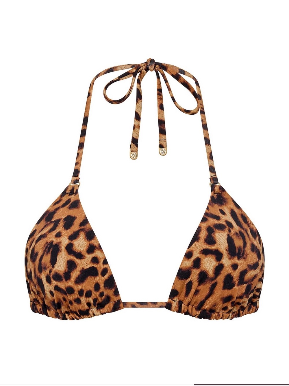 Victoria's Secret Leopard Print Triangle Bikini Top - Brown/Black
